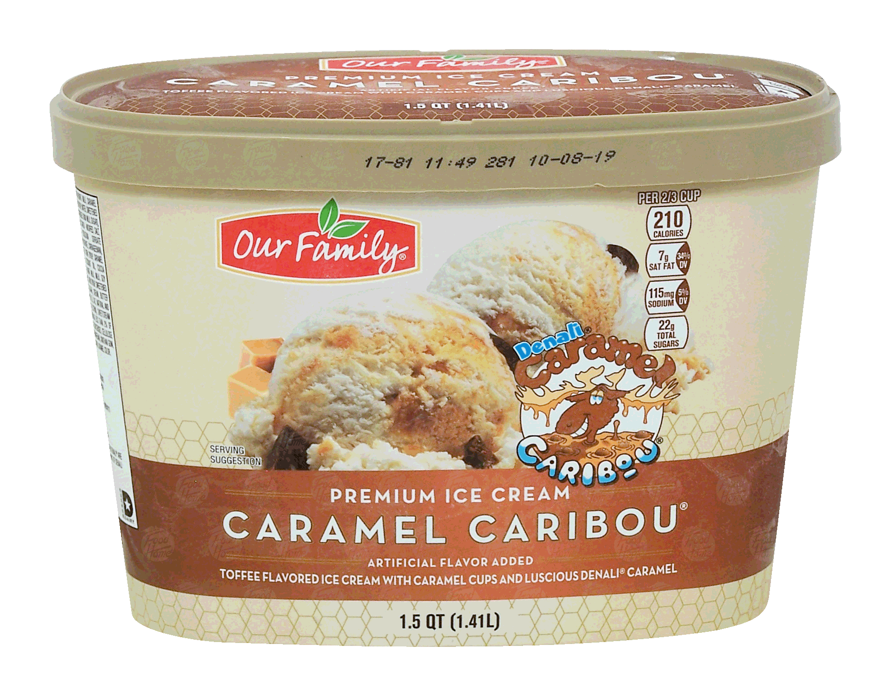 Our Family Caramel Caribou toffee flavored ice cream with caramel cups and caramel swirl Full-Size Picture